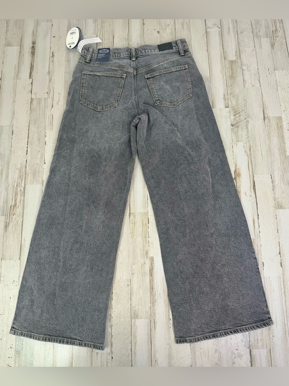 NWT Scoop Jeans Womens 2 (32x29) Gray Relaxed Wide Leg Slung High Rise - Picture 8 of 10